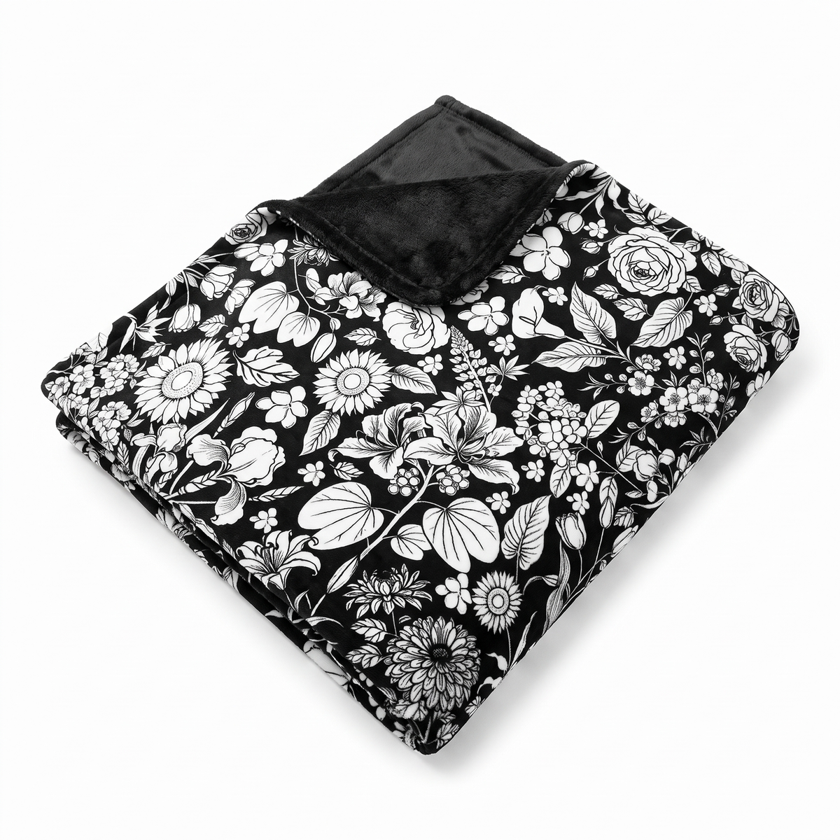 Scriblo Bloom Party coloring blanket on a white background