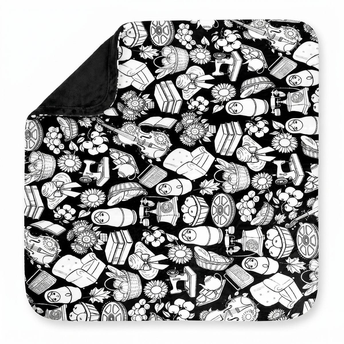 Scriblo Treasure Trove coloring blanket on a white background