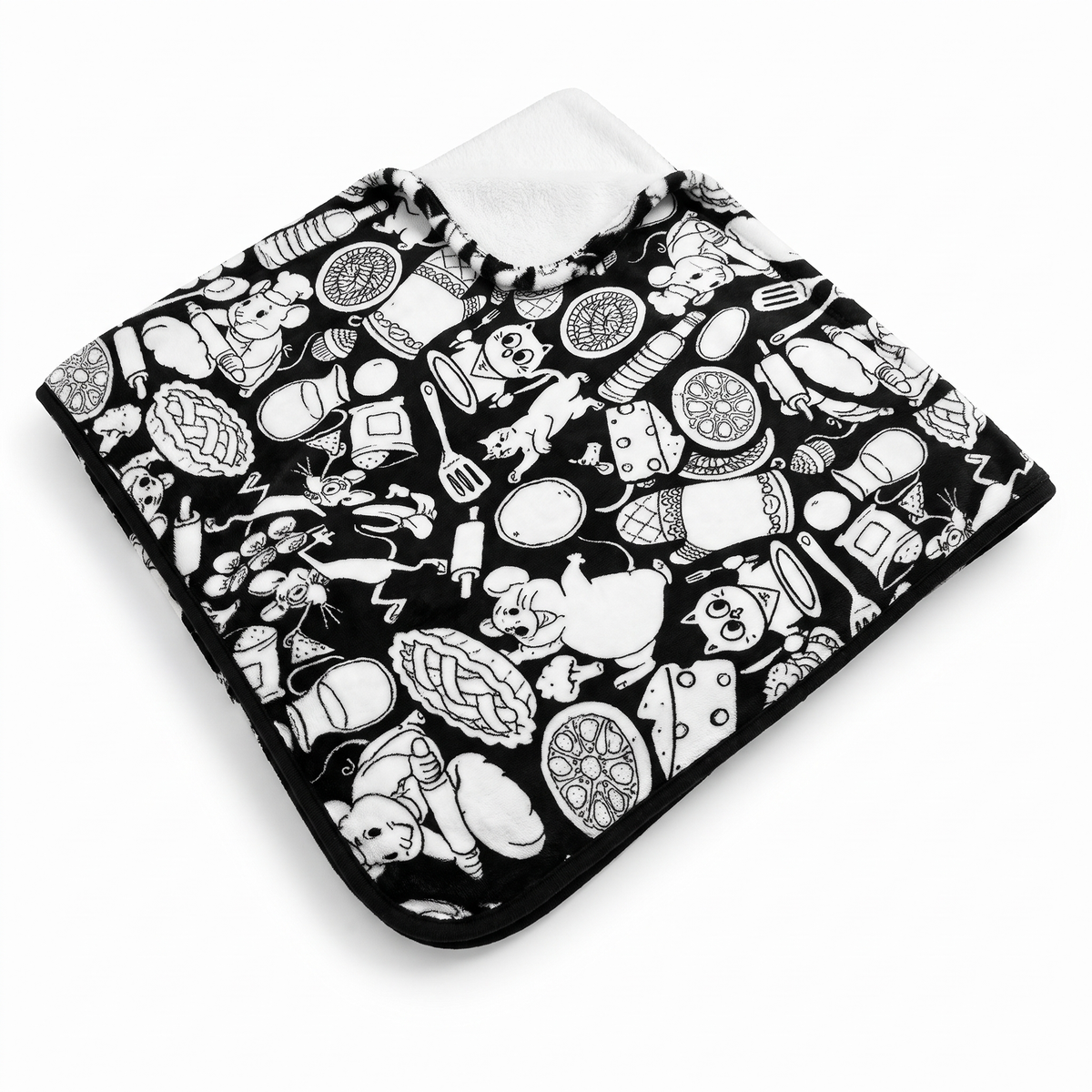 Scriblo Cat & Mouse Club coloring blanket on a white background