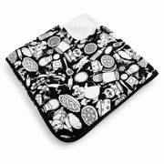 Scriblo Cat & Mouse Club coloring blanket on a white background