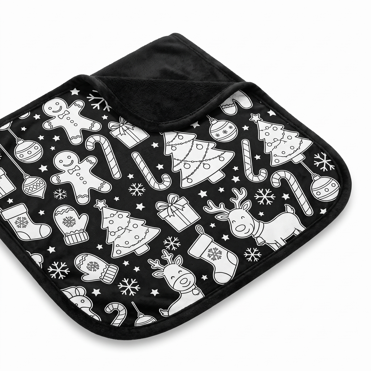 Scriblo Merry Scribbles coloring blanket on a white background