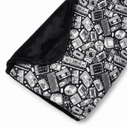 Scriblo Retro Remix coloring blanket on a white background