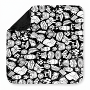 Scriblo Treasure Trove coloring blanket on a white background